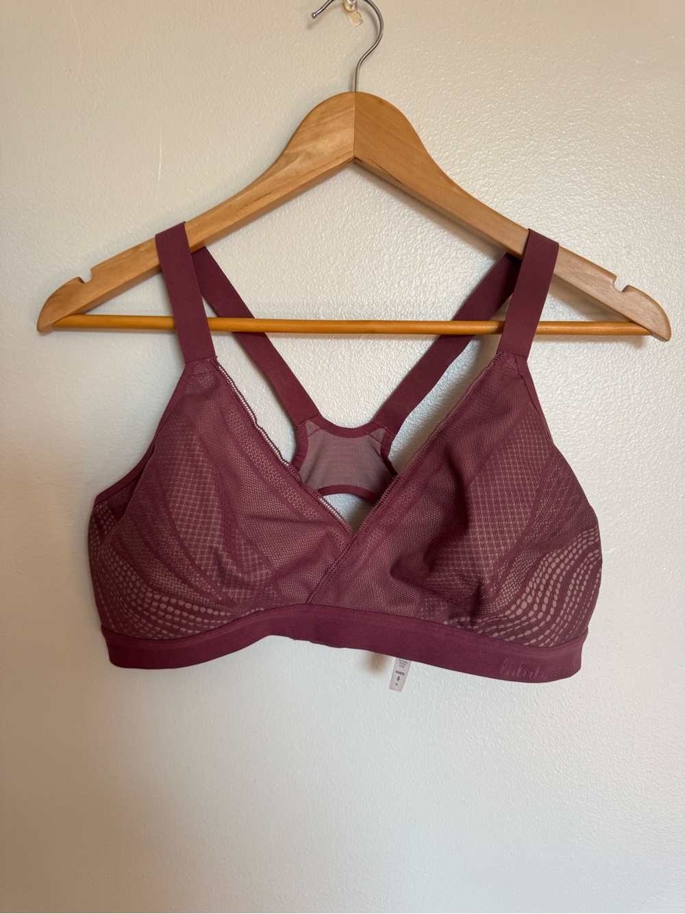 lululemon athletica Mesh Crossover Bralette in Plum